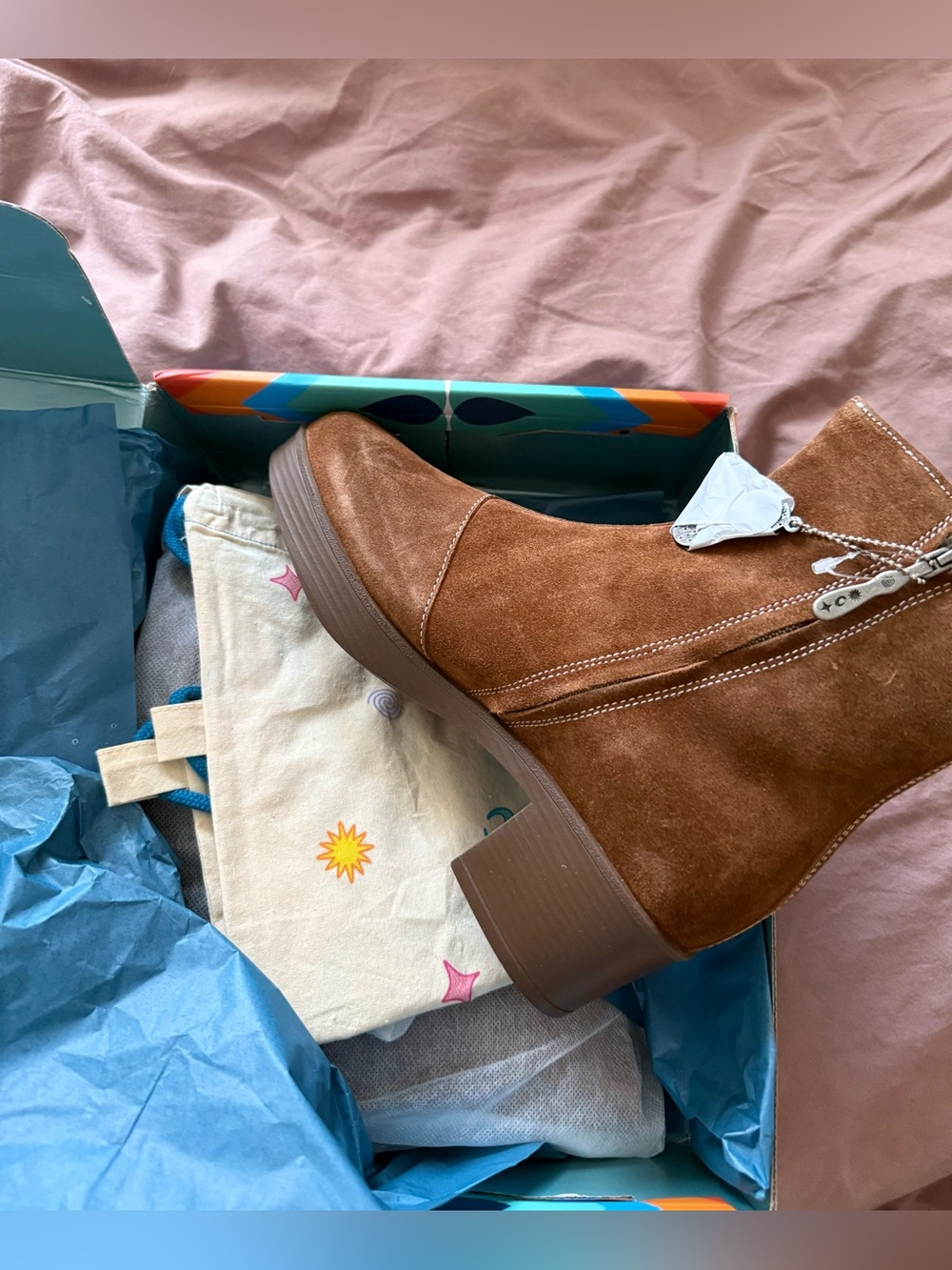 LAZO Siren Women’s 9.5 Goldstone Brown Ankle Boots Made in Portugal